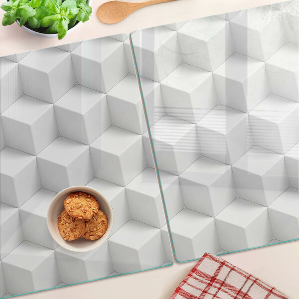 Glazen snijplanken Driedimensionaal zeshoekig patroon