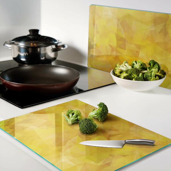 Szklana deska kuchenna Żółta mozaika geometryczna