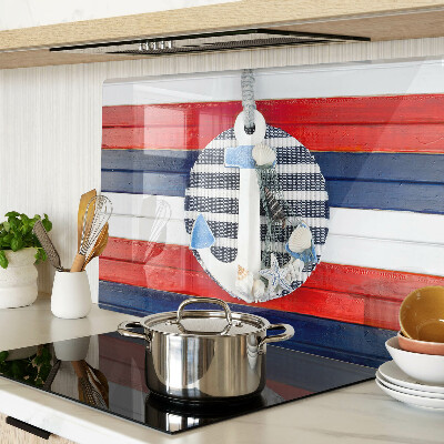 Szklana deska kuchenna Kotwica na tle pasów