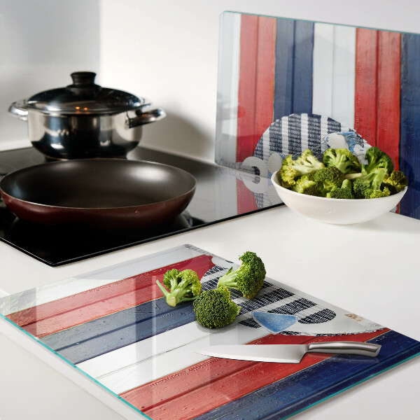 Szklana deska kuchenna Kotwica na tle pasów