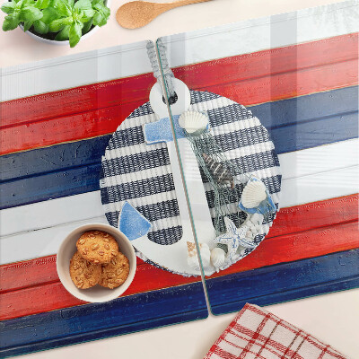 Szklana deska kuchenna Kotwica na tle pasów