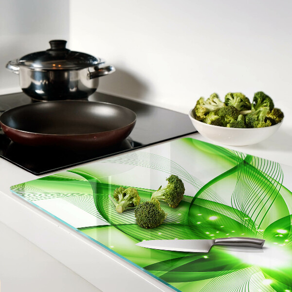 Snijplanken van glas Groene abstracte golven