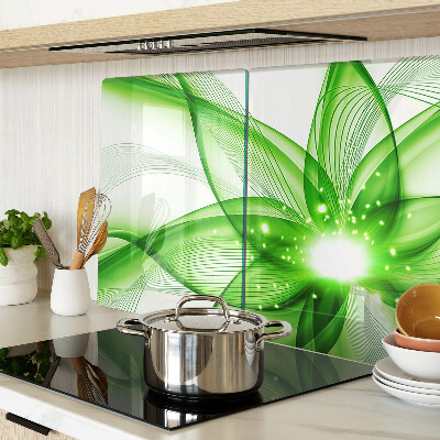 Deska kuchenna szklana Zielone abstrakcyjne fale