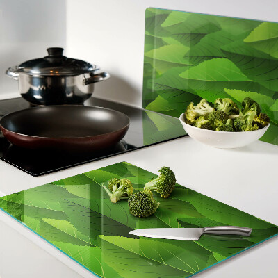 Szklana deska do krojenia Liście w odcieniach zieleni