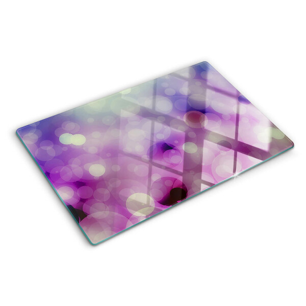 Szklana deska do krojenia Bokeh w odcieniach fioletu i różu