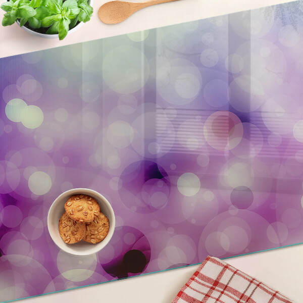 Szklana deska do krojenia Bokeh w odcieniach fioletu i różu