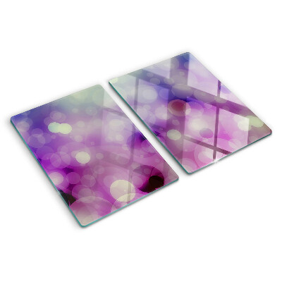 Szklana deska do krojenia Bokeh w odcieniach fioletu i różu