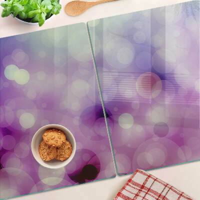 Szklana deska do krojenia Bokeh w odcieniach fioletu i różu