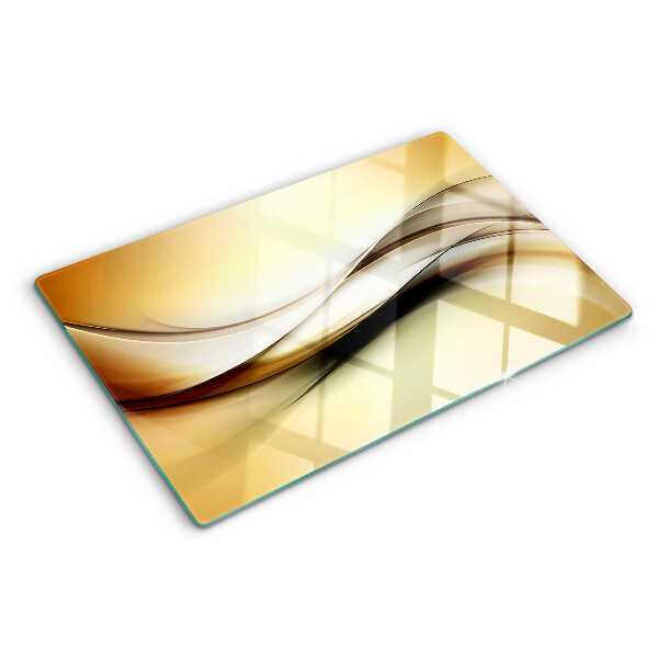 Glazen snijplanken Abstracte golven in beigetinten