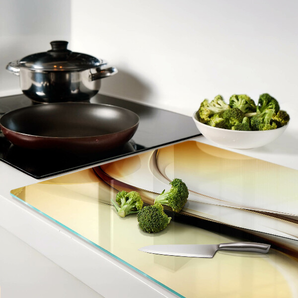 Glazen snijplanken Abstracte golven in beigetinten