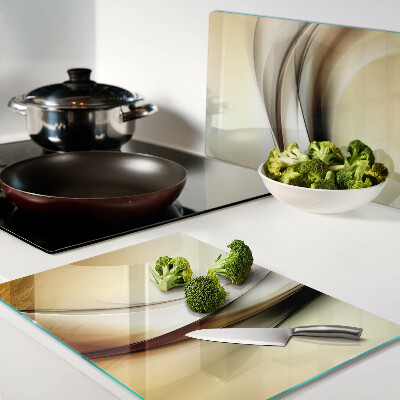 Szklana deska kuchenna Abstrakcyjne fale w odcieniach beżu