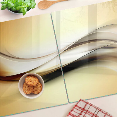 Szklana deska kuchenna Abstrakcyjne fale w odcieniach beżu