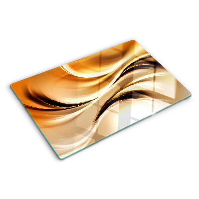 Snijplanken van glas Abstracte golven in goudtinten