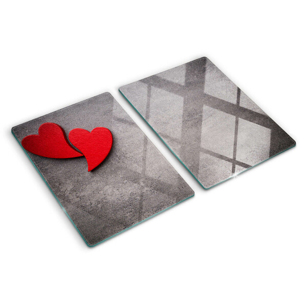 Snijplanken glas Een hart tegen de achtergrond van een raam.