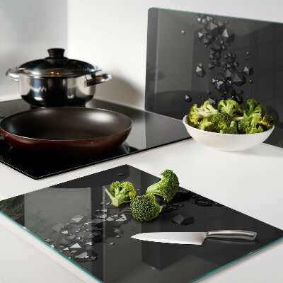 Deska kuchenna szklana Czarne kryształy na tle