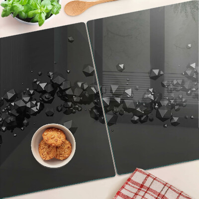 Deska kuchenna szklana Czarne kryształy na tle