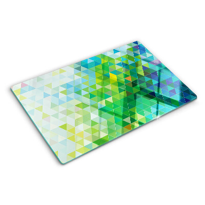 Szklana deska kuchenna Geometria kolorowych trójkątów