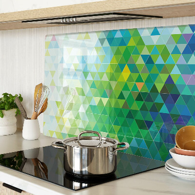 Szklana deska kuchenna Geometria kolorowych trójkątów