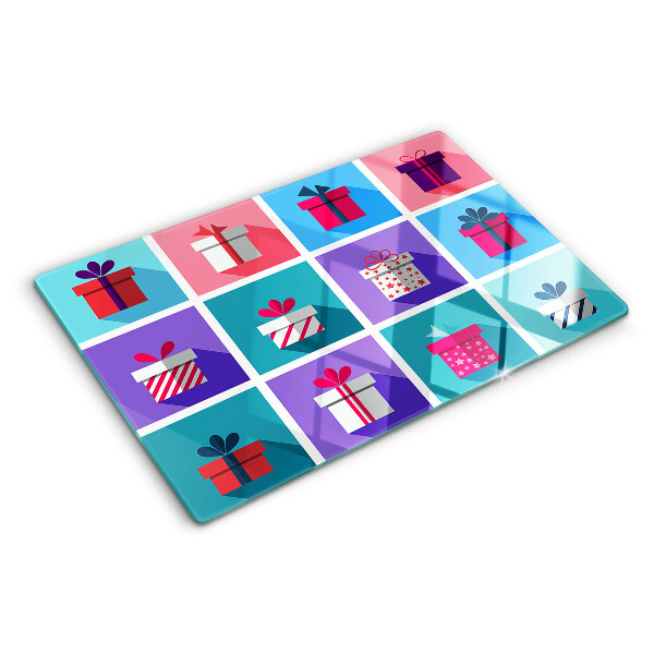 Deska kuchenna szklana Prezentowe motywy w różnych kolorach