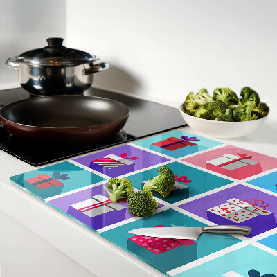 Deska kuchenna szklana Prezentowe motywy w różnych kolorach