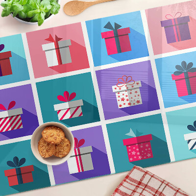 Deska kuchenna szklana Prezentowe motywy w różnych kolorach