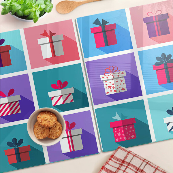 Deska kuchenna szklana Prezentowe motywy w różnych kolorach