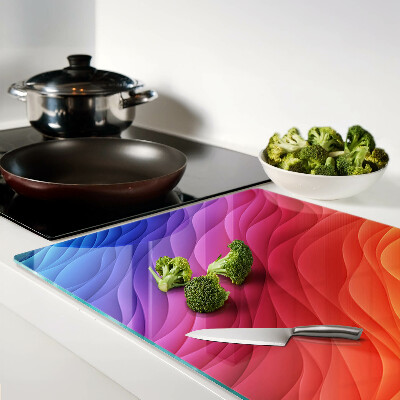 Deska kuchenna szklana Fale kolorowe