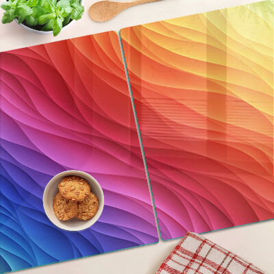 Deska kuchenna szklana Fale kolorowe