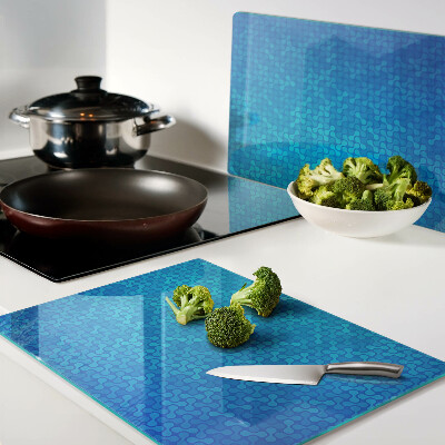 Szklana deska do krojenia Wzór falisty w odcieniach niebieskiego