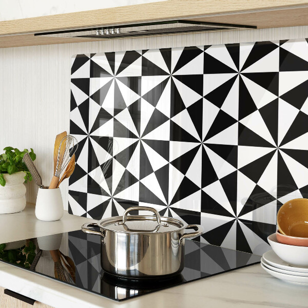 Szklana deska do krojenia Geometryczne trójkąty w czerni i bieli