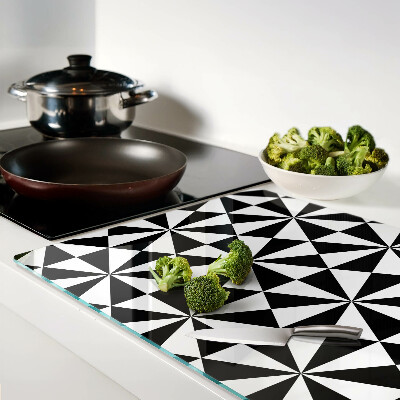 Snijplanken glas Geometrische driehoeken in zwart-wit