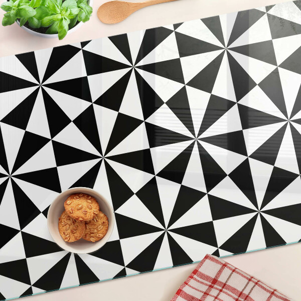Szklana deska do krojenia Geometryczne trójkąty w czerni i bieli