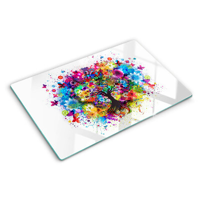 Szklana deska kuchenna Kolorowe drzewo życia