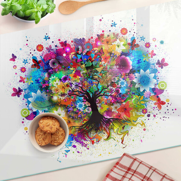 Szklana deska kuchenna Kolorowe drzewo życia