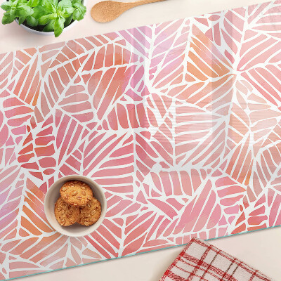 Deska kuchenna szklana Liście w pastelowych odcieniach