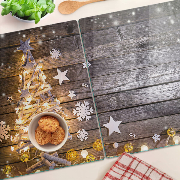 Szklana deska do krojenia Świąteczne drzewko z dekoracjami