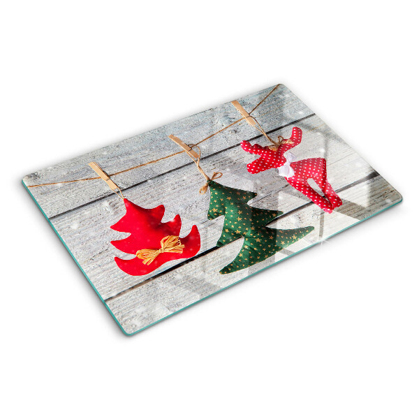 Snijplanken glas Kerstversiering op een houten achtergrond