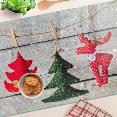 Snijplanken glas Kerstversiering op een houten achtergrond