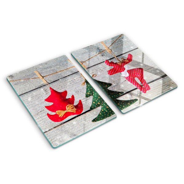 Snijplanken glas Kerstversiering op een houten achtergrond