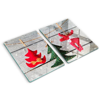 Snijplanken glas Kerstversiering op een houten achtergrond