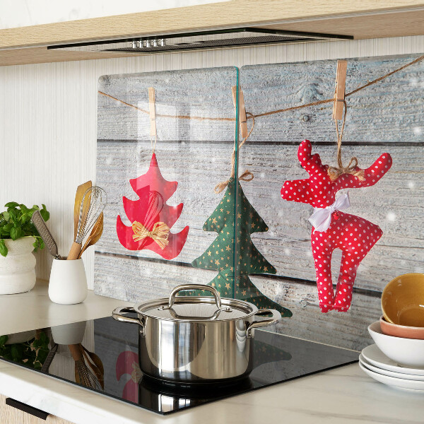 Snijplanken glas Kerstversiering op een houten achtergrond