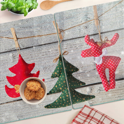 Snijplanken glas Kerstversiering op een houten achtergrond