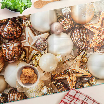 Szklana deska kuchenna Świąteczne ozdoby i bombki