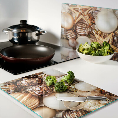 Szklana deska kuchenna Świąteczne ozdoby i bombki