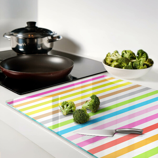 Szklana deska kuchenna Paski w kolorach tęczy