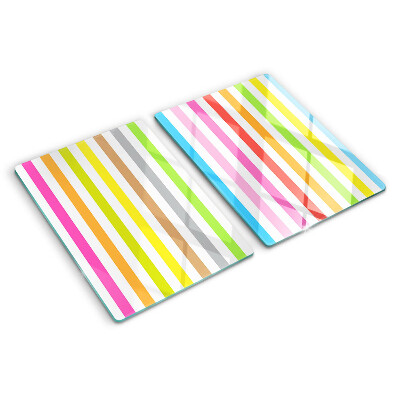 Szklana deska kuchenna Paski w kolorach tęczy