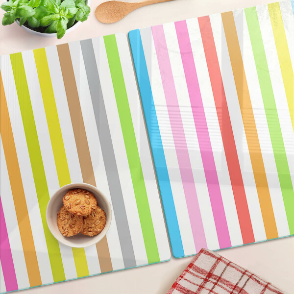 Snijplanken glas Regenboogkleurige strepen