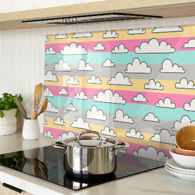 Deska kuchenna szklana Chmurki na pastelowym tle