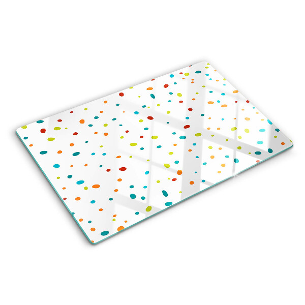 Deska kuchenna szklana Kolorowe kropki na białym tle