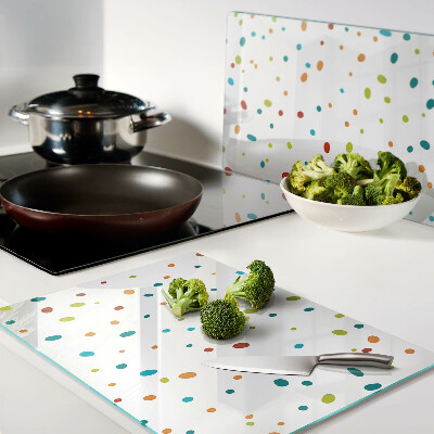 Deska kuchenna szklana Kolorowe kropki na białym tle